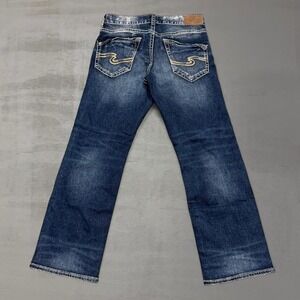 Silver Jeans Co Zac Relaxed Fit Boot Cut Leg Dark Wash Blue Jeans 29 x 30